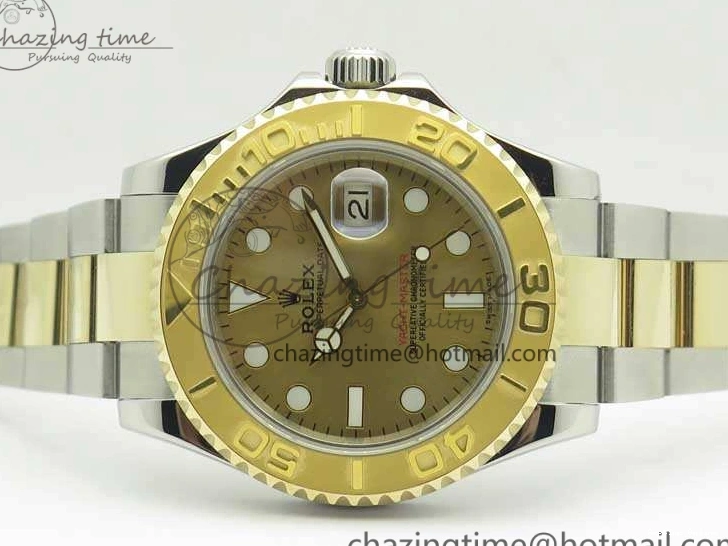 0114 Popular Yacht-Master 116655 3AF Best Edition YG Wrapped Gold Dial On SS YG Bracelet A 3454